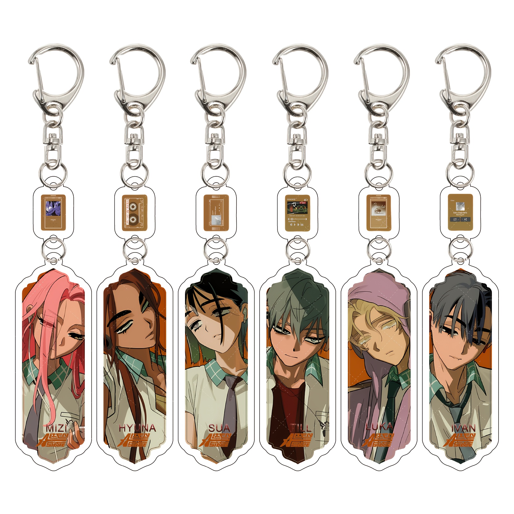 TEMU 2d Flat - 10cm 2d Flat Game Artwork Acrylic Backpack Charm Transparent Double-sided Acrylic Pendant Key Chain - Bag And Backpack Decoration