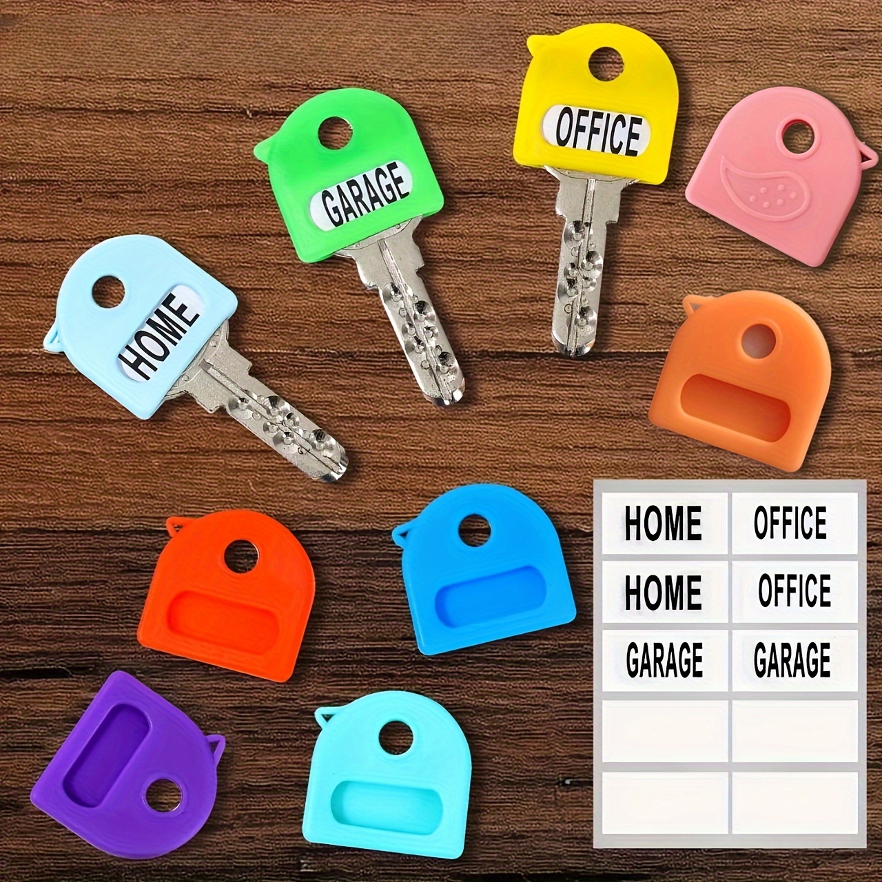 

9pcs Keycaps, , Easy To Identify Door Keys, , Suitable For Home, Kitchen, Office, Garage, Safe