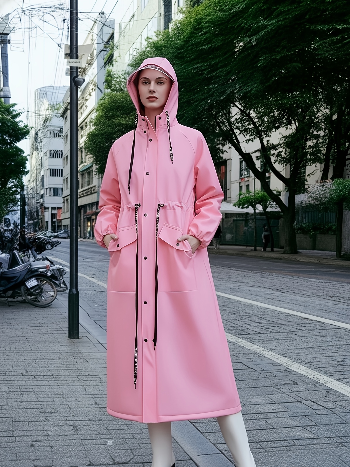 Impermeable de moda para mujer, impermeables de alta calidad y engrosados para montar, poncho de lluvia universal, impermeable cortavientos, chaqueta de lluvia, impermeables multifuncionales para exteriores, ropa de lluvia para ciclismo, viajes y escalada