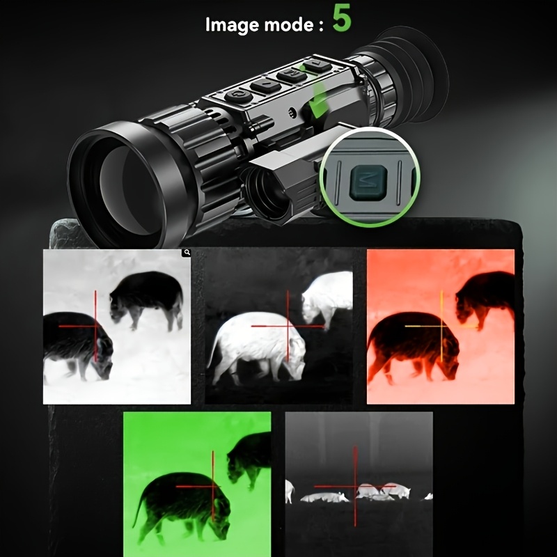 T GTGUARD 650L Thermal Imaging Sight with 1000-meter Ranging Capability, Digital Night Vision Hunting Scope with 64GB Built-in Storage, Crosshair Reticle, Zoom 4X, 0.39-inch Micro-OLED, 1080P HD Recording, for Night Versatile Hunting