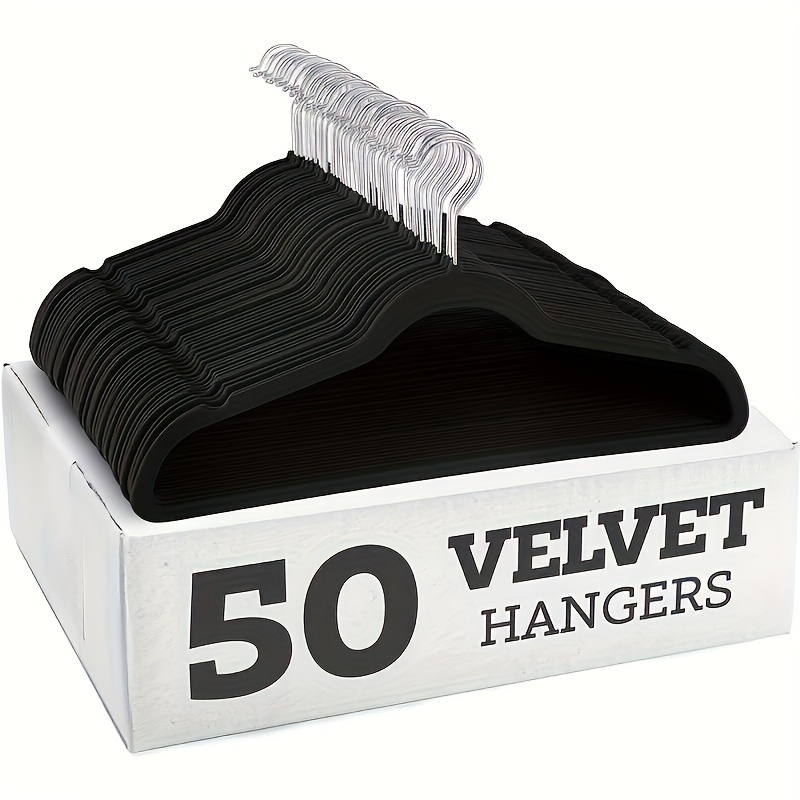 

5pcs Velvet Non-slip Hanger Set With Leg Clips - Space-saving, Organizer For Home & Retail Display