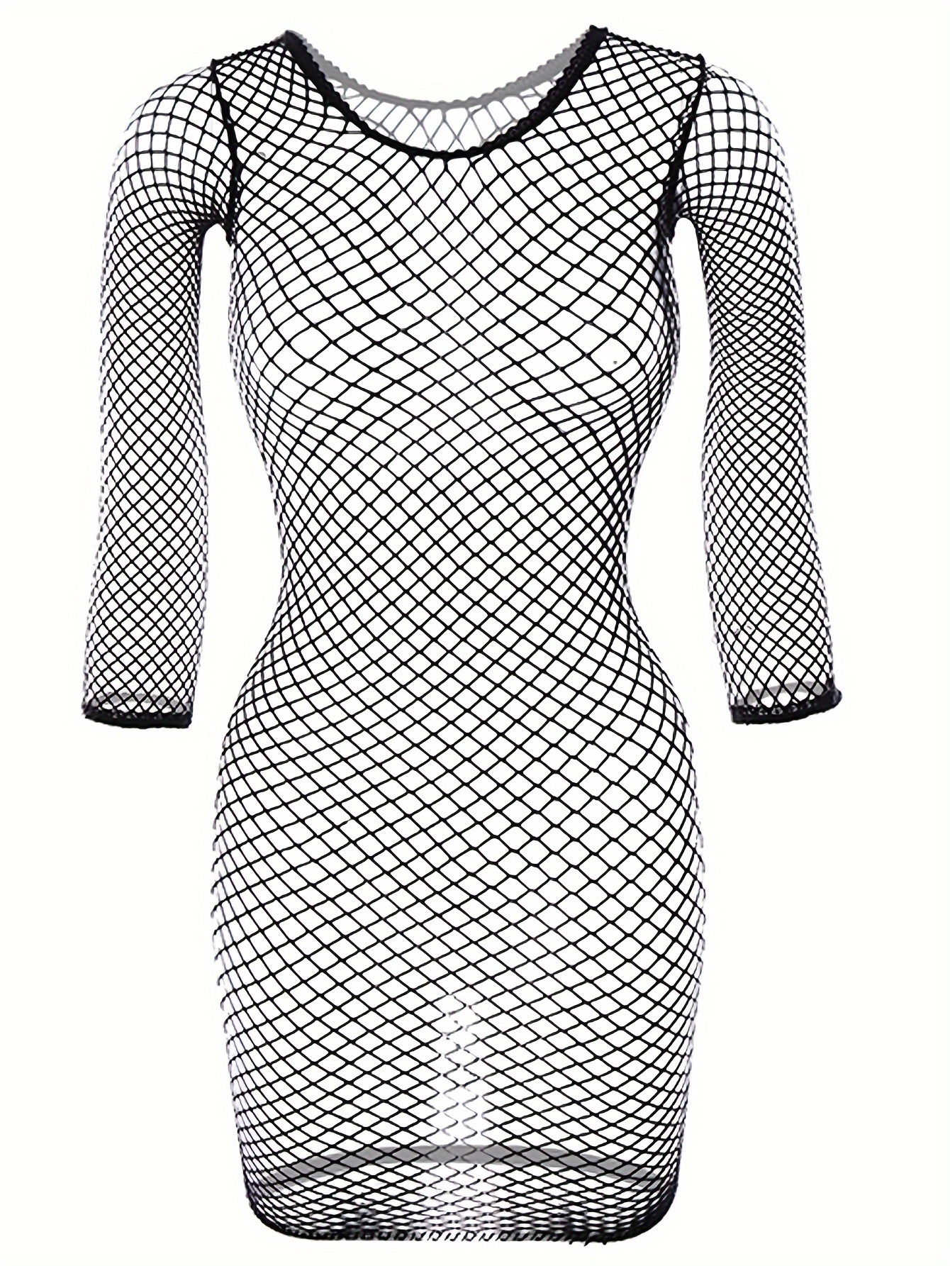 sheer long sleeve bodycon dress stretch nylon elastane - Temu