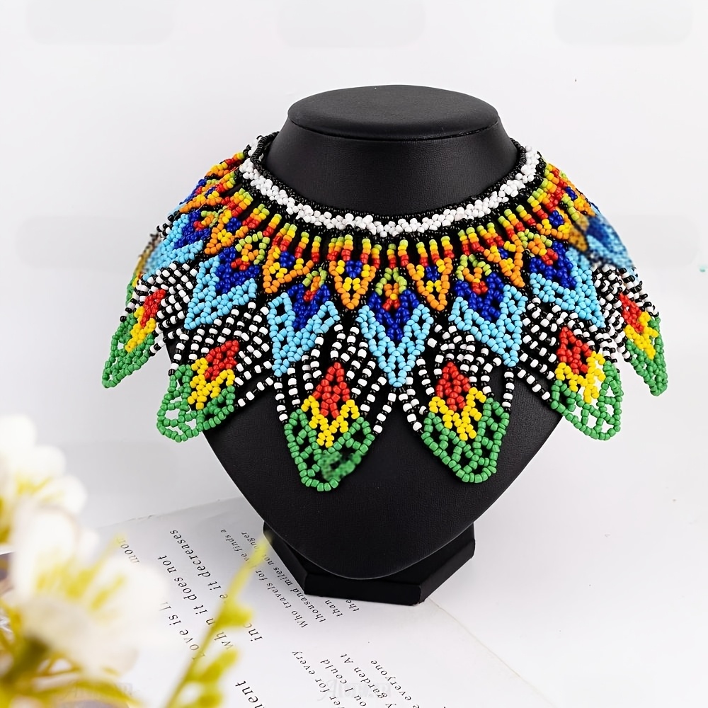 Handmade Multicolor Bead Necklace, Versatile Style