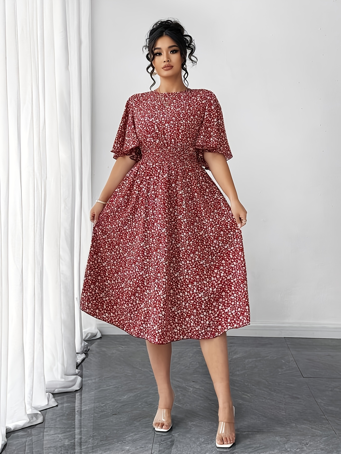 dress for wedding guest plus size sold on Temu United States