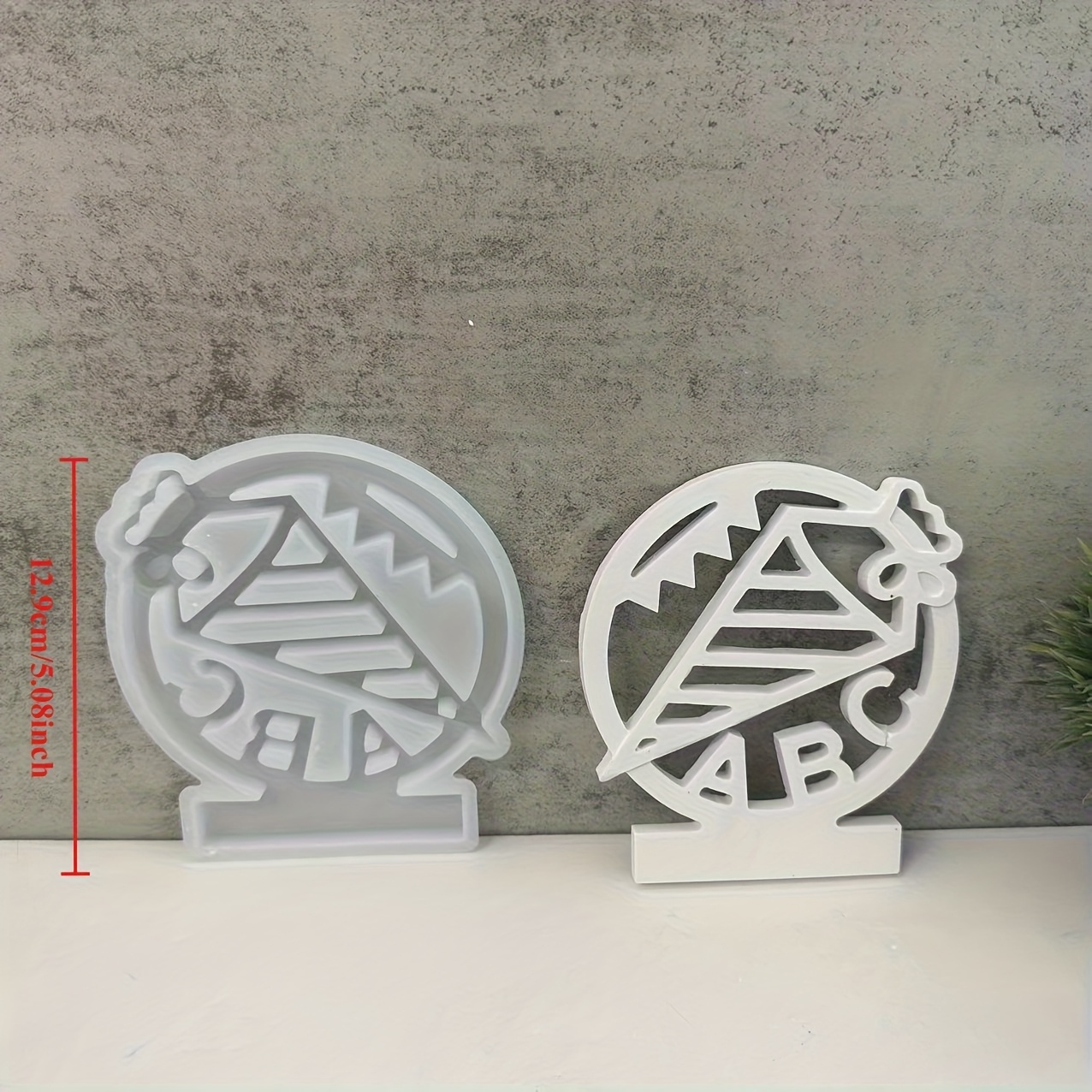 Back-to- Plug-in Silicone Mold Abc Letter Plug-in Plaster Epoxy Mold Tea Light Mold