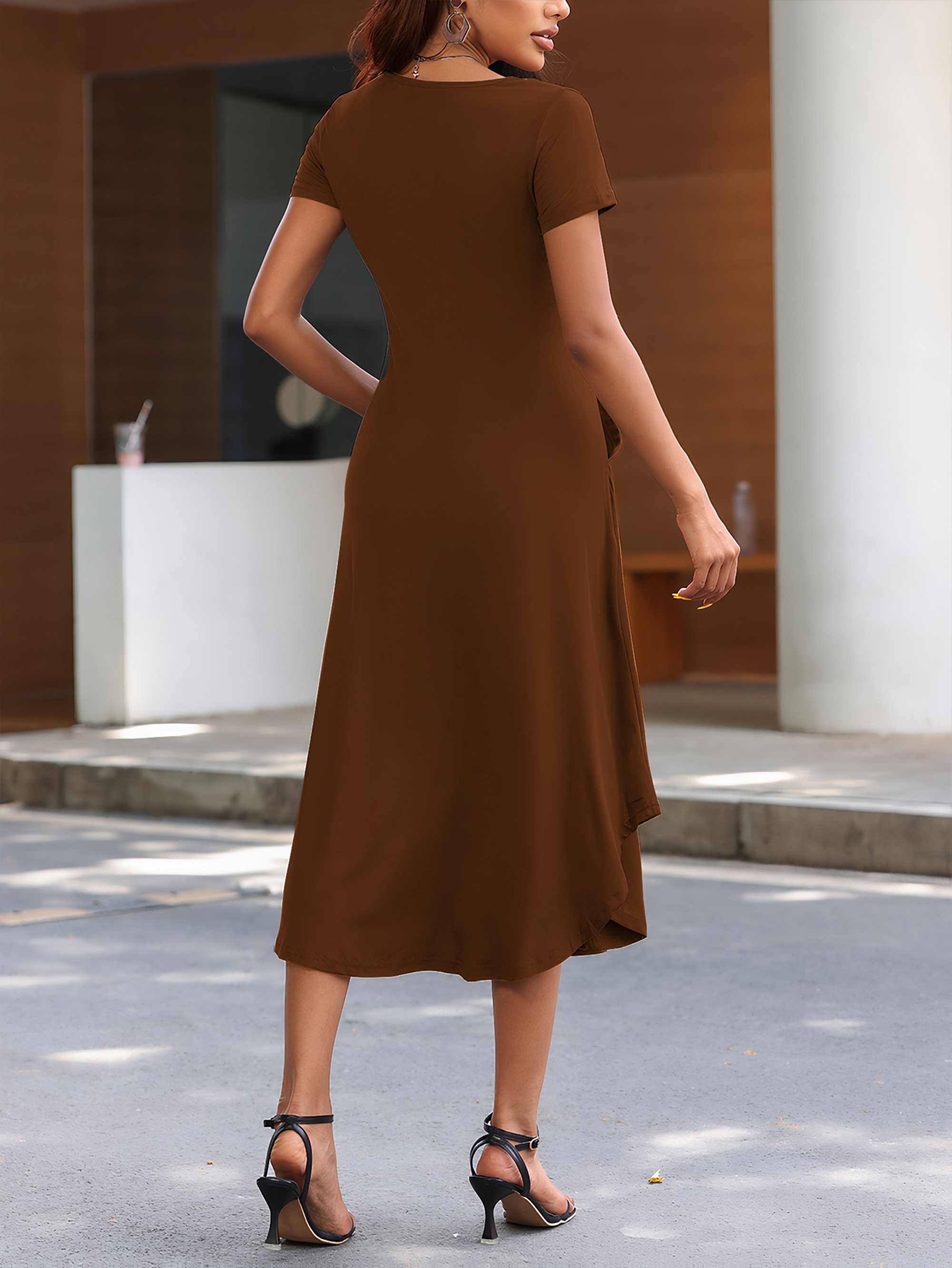 round neck fit and flare dress JOAU Midi Dresses for Womens A-Line Fit and Flare Dress 3/4 Sleeve Work Round  Neck Cocktail Wedding Dresses with Pockets Black at Amazon Women's Clothing  store