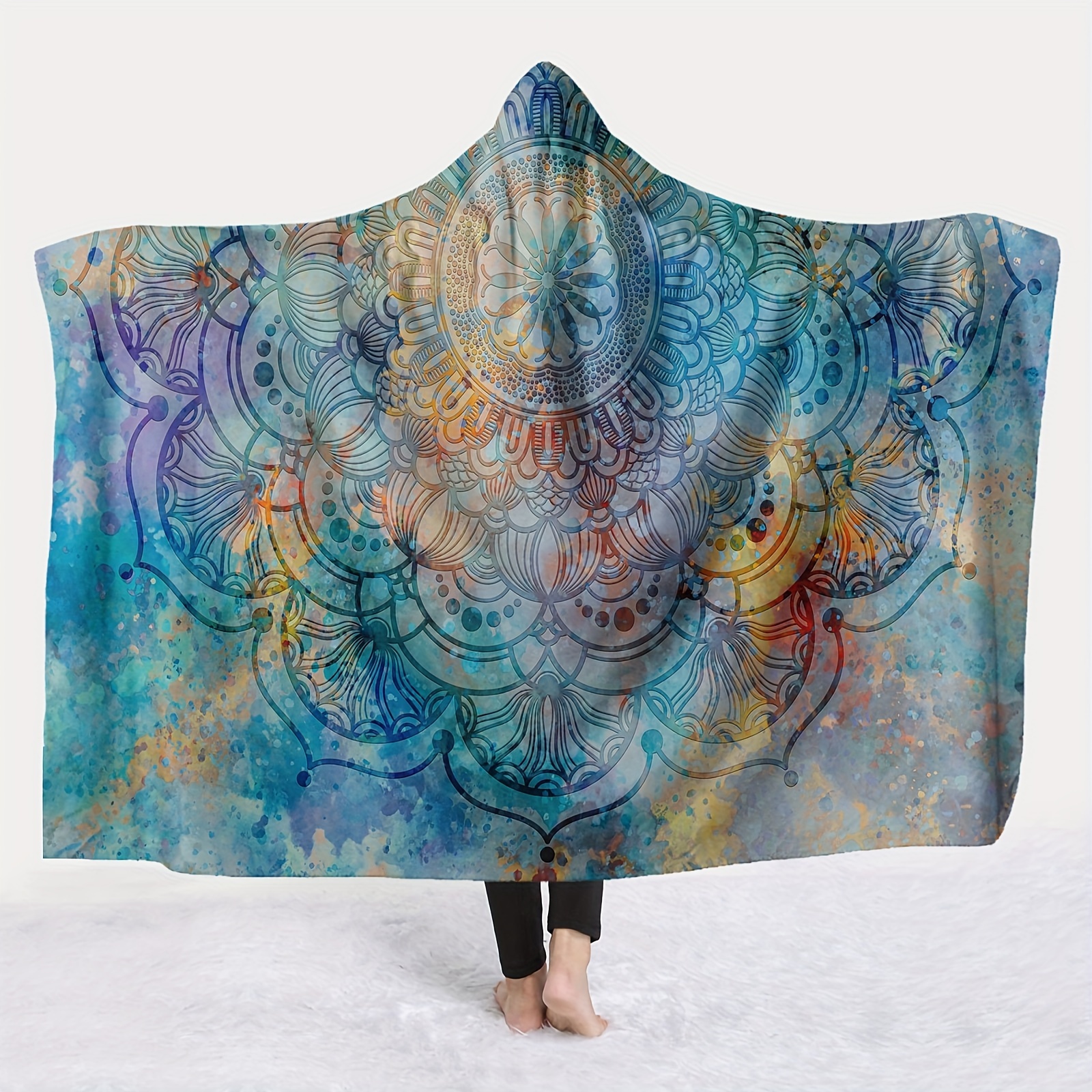 Mushroom Oodie Mushroom Hooded Blanket Fractal Mandala Hooded Blanket –  Insta Buddha