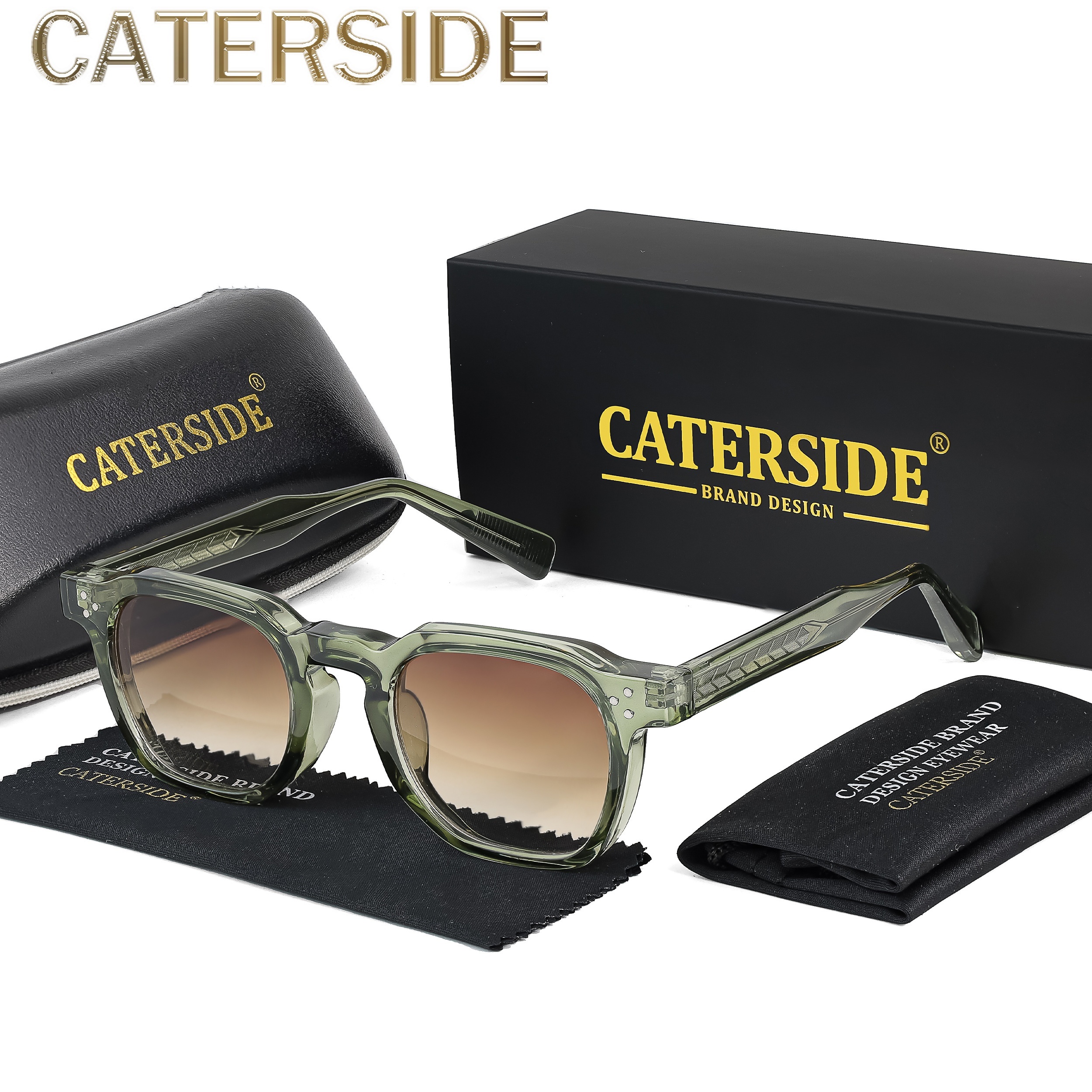 

Caterside Rc005 Square Glasses, Full Rim Metal & Frame, Pc Lens, For Outdoor Sports, Hiking, Climbing, Daily , Vacation Beach Travel, Fashion Eyewear With Case & Cloth