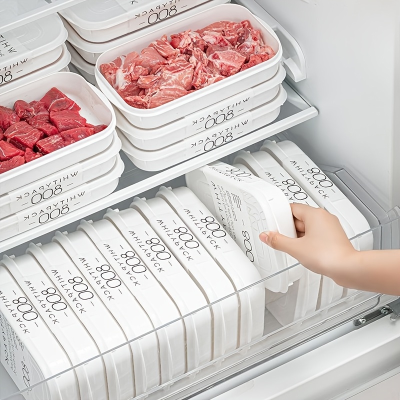 item picture 10pcs food grade refrigerator fresh keeping box with lid 5 boxes 5 lids 800ml 28 41oz japanese refrigerator storage box special   storage container for kitchen food reusable fresh keeping sealed box leak proof and stackable sealed box