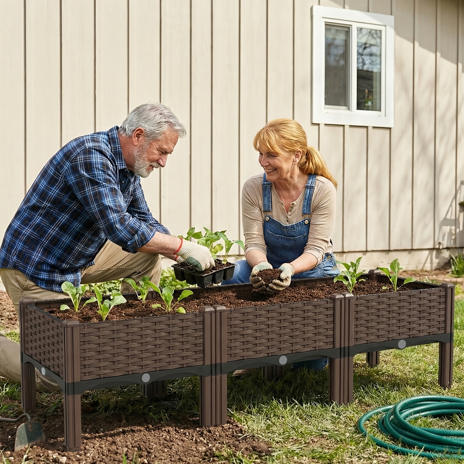 plastic planter rectangular sold on Temu United States