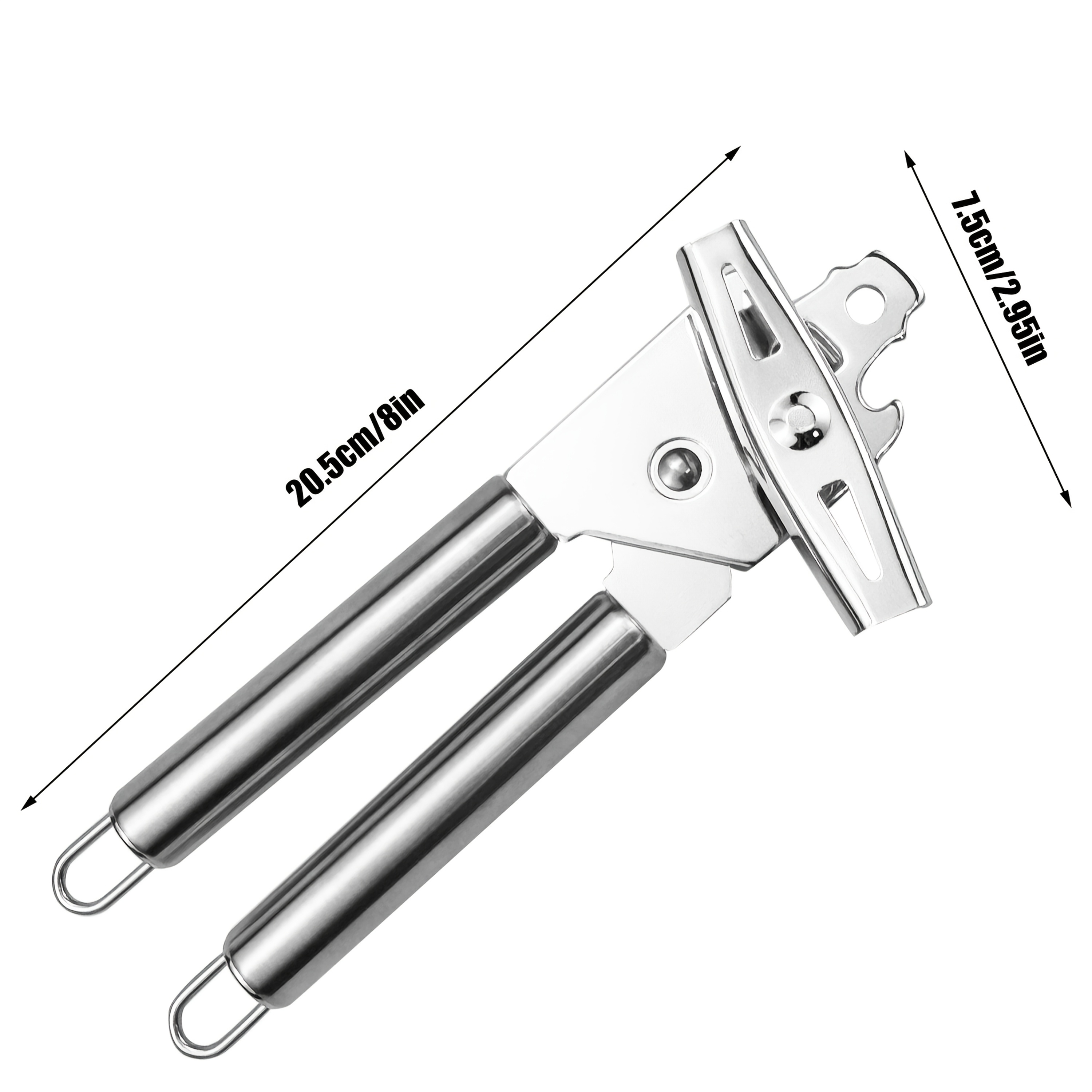TEMU 1pc Heavy-duty Stainless Steel Can/jar Opener & With Sharp Blade - Can Opening, Camping, Emergency - Heavy Cans, Jars, Vials, Test Tubes -