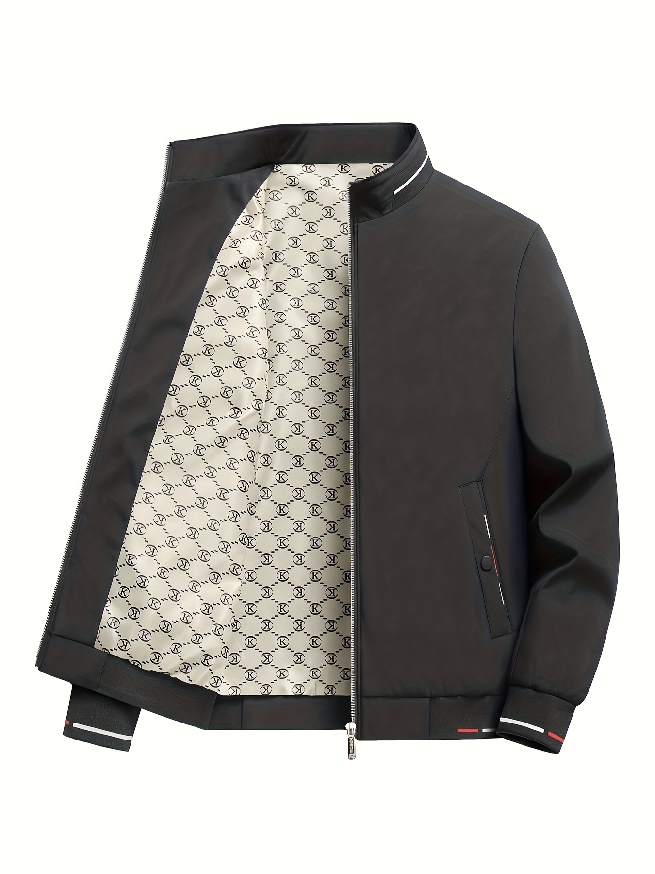【新品・未開封】FASHIRU stand collar spring coat HEYDHSDC Spring Mens Stand Collar Flowers Printed Bomber