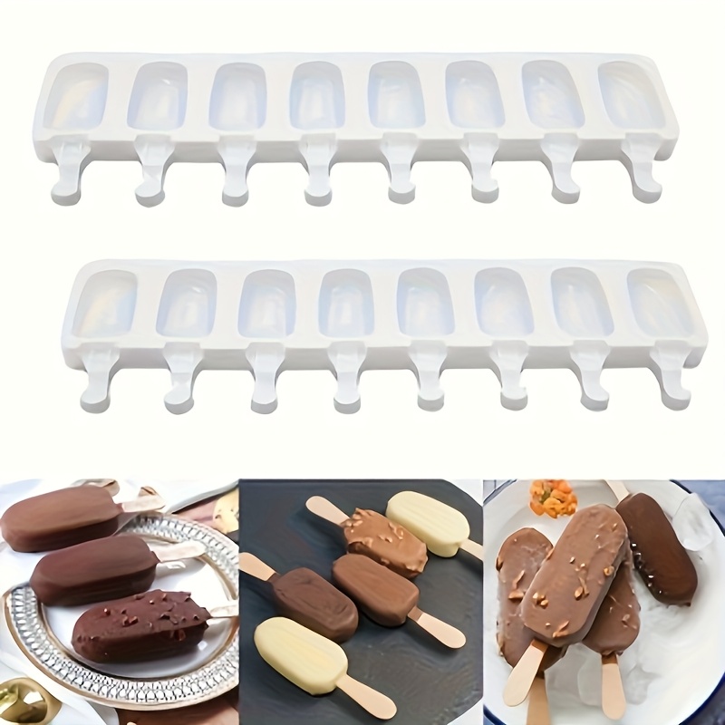 

8-cavity Oval Silicone Mold For Diy Chocolate Cream, Food Grade Cake Mold, Handmade Tools