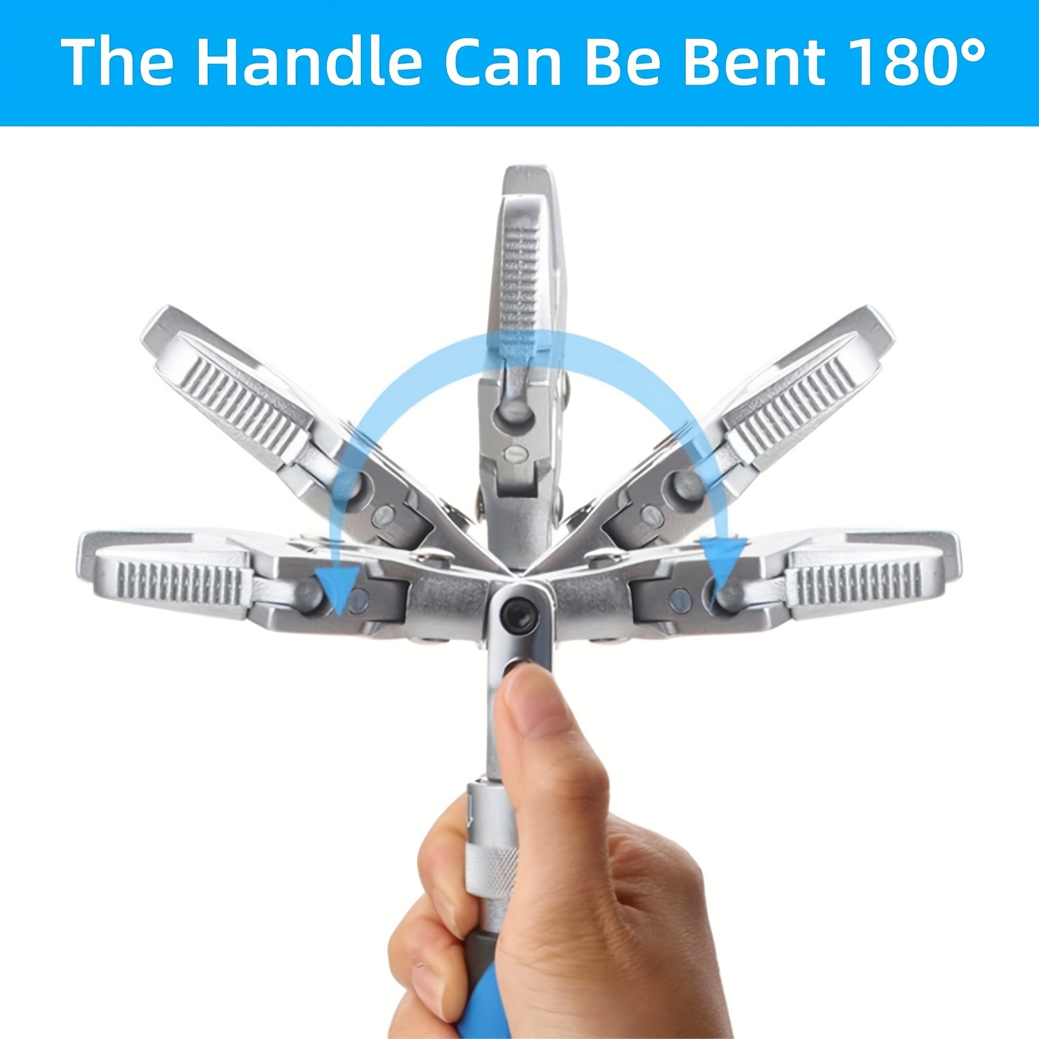 adjustable wrench 10inch to 12 inch ratcheting crescent wide jaw wrench retractable extension shank and 180 dgree rotating   home garage workshop Product details 7