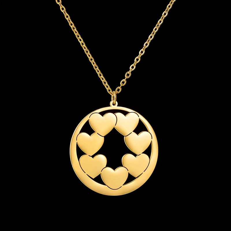 Customized Family Name Hollow Heart Pendant Necklace