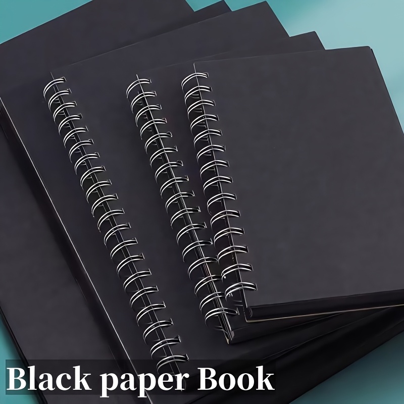 

Black Paper Painting Book A5/a4/a3 Coil Black Card Paper Painting Book Blank Black Paper Painting Book