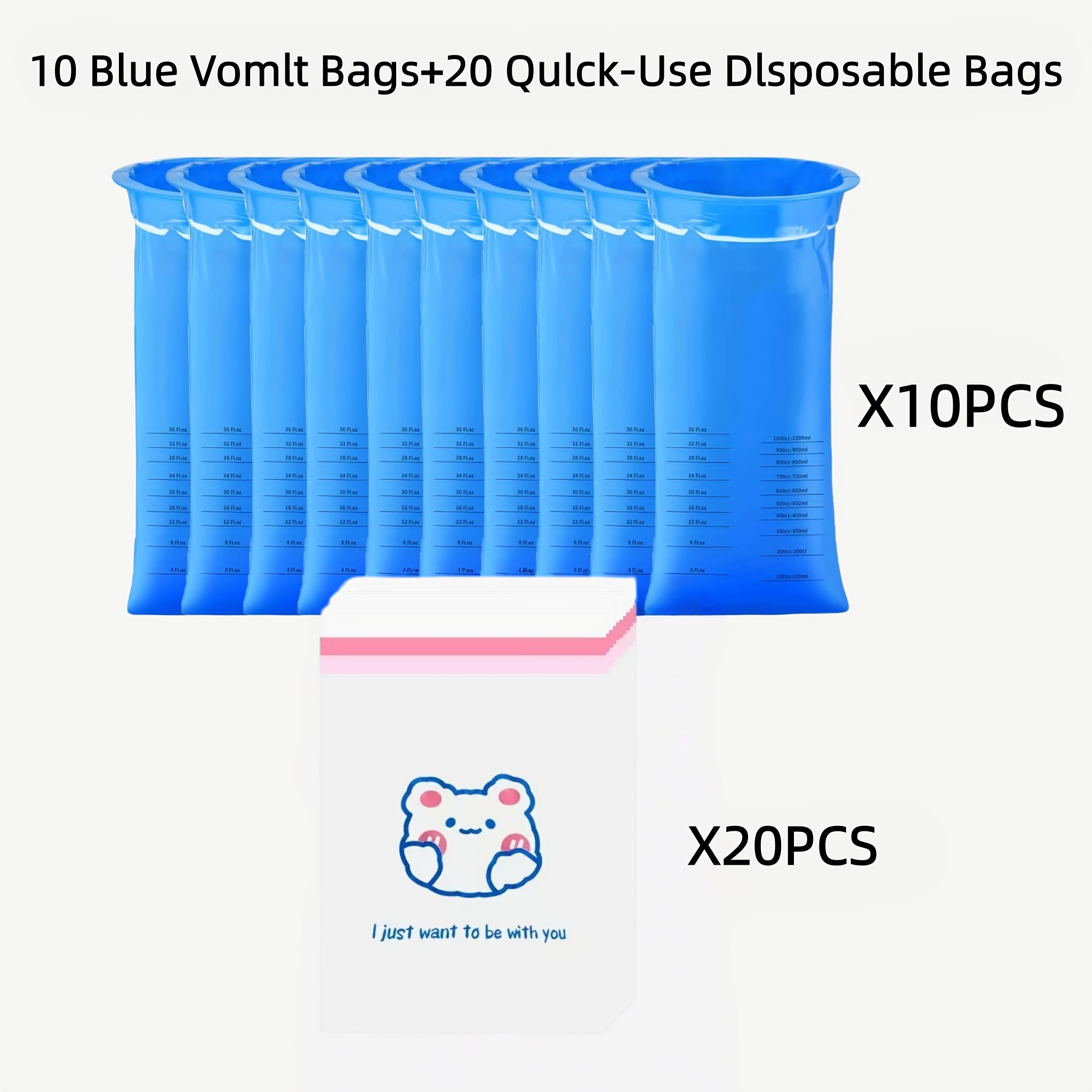 E-shop 30er-Packung Einweg-Erbrockenbeutel, auslaufsicher und geruchlos, leicht zu öffnendes Design. Ideal für Reisen, Autoerbrechen und