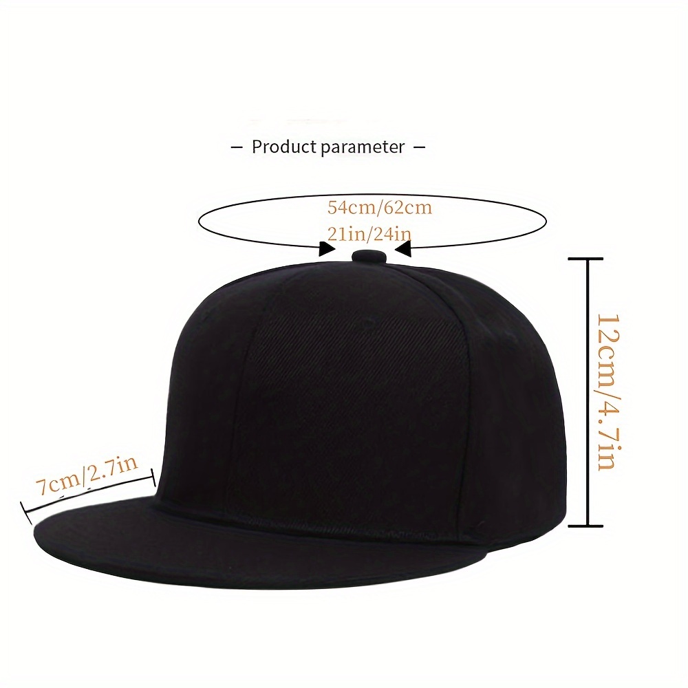Snapback Adjustable Men's and Women Solid Plain Flat Brim Hat Baseball Cap Hip Hop Style (Blue