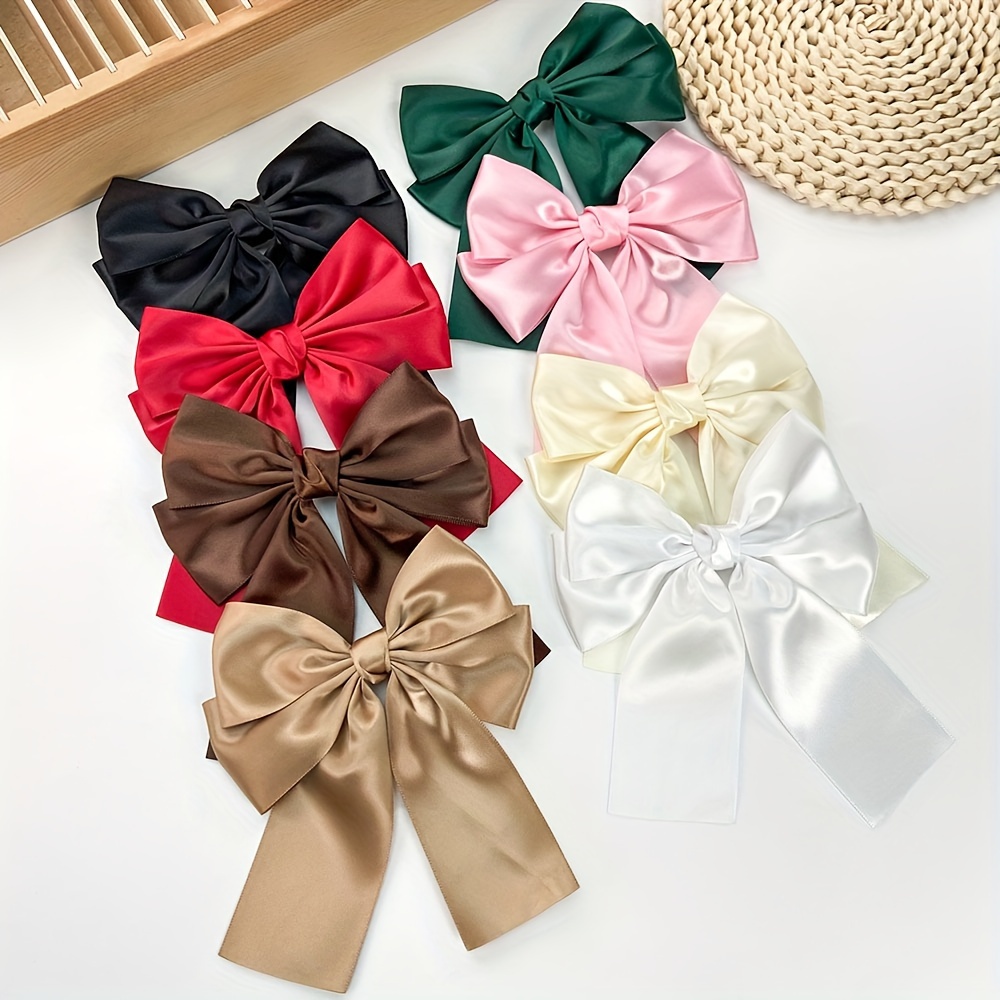 

Elegant Solid Color Ribbon Bowknot Shaped Hair Clips Trendy Hair Decoration For Women And Daily Use