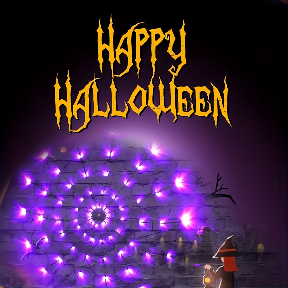 

Led Spider Web For Halloween - Battery-, For & Bedroom Decorations