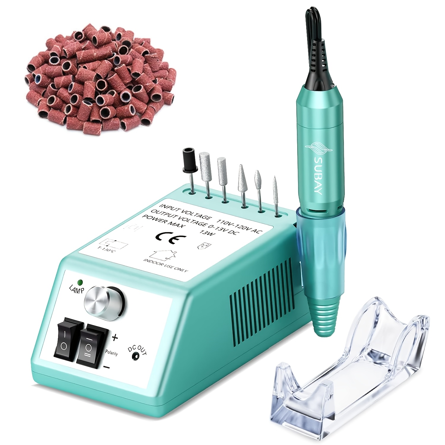 TEMU Electric Nail Drill Machine Suitable For Manicure & Pedicure Kit, Professional/ Use With 1 Pack Sanding Bands, Stainless Nail Drill With -type