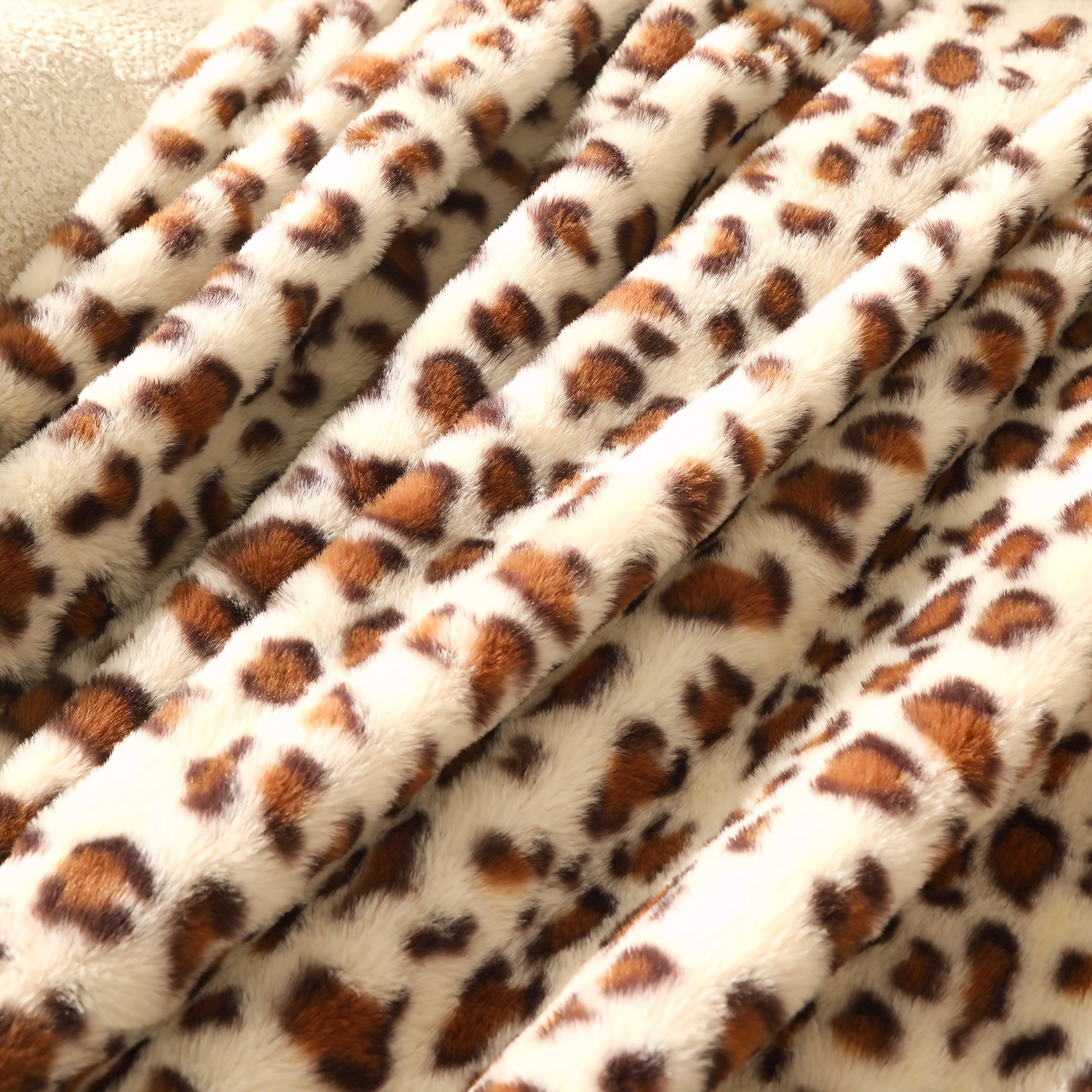 a   family blanket multi functional rabbit plush double sofa blanket   leopard print blanket details 5