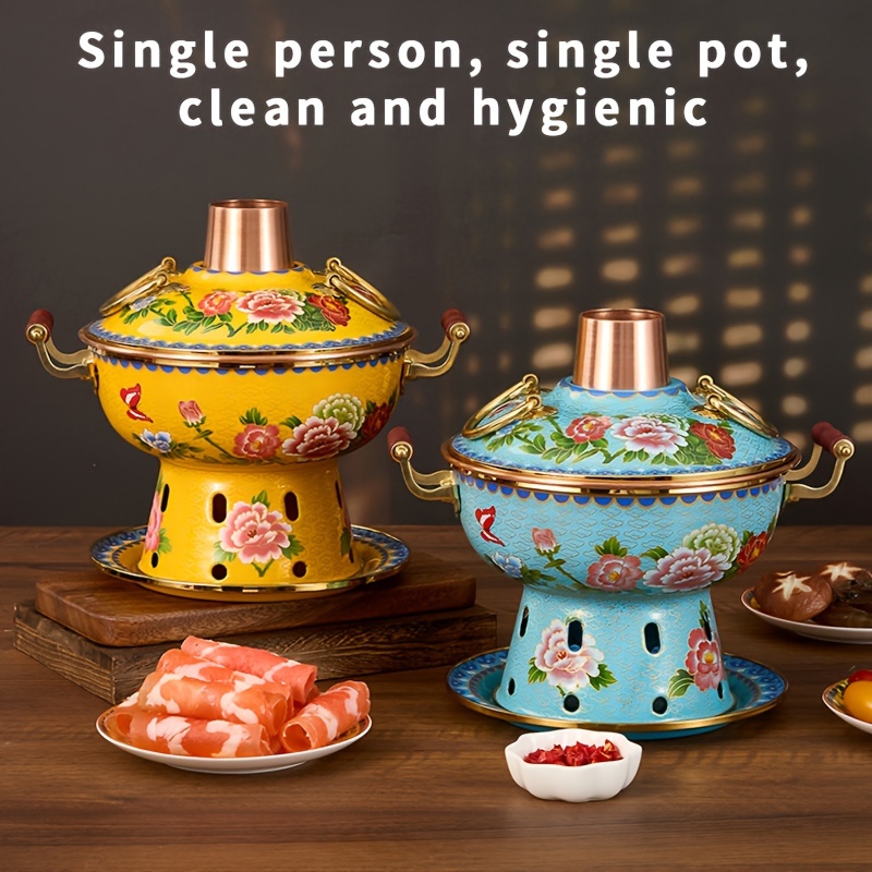 enamel coated   pot dudan pattern small single serving ideal for commercial use and alcohol stoves dishwasher safe details 4