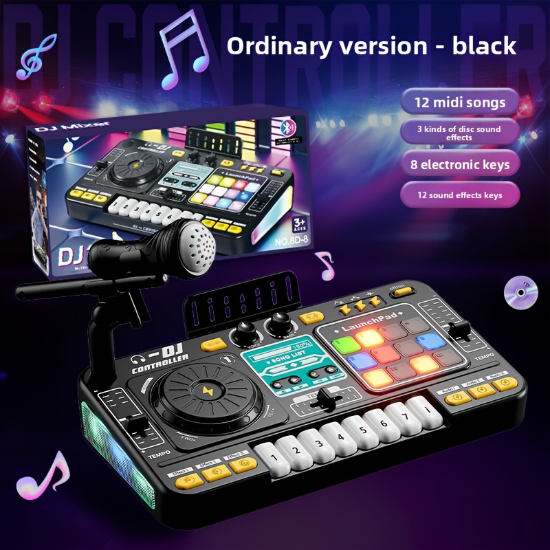 TEMU Dj Music Studio With -powered Electronic Keyboard, Dj Controller, Sound Effects & Recording - Compatible With Dj Software,