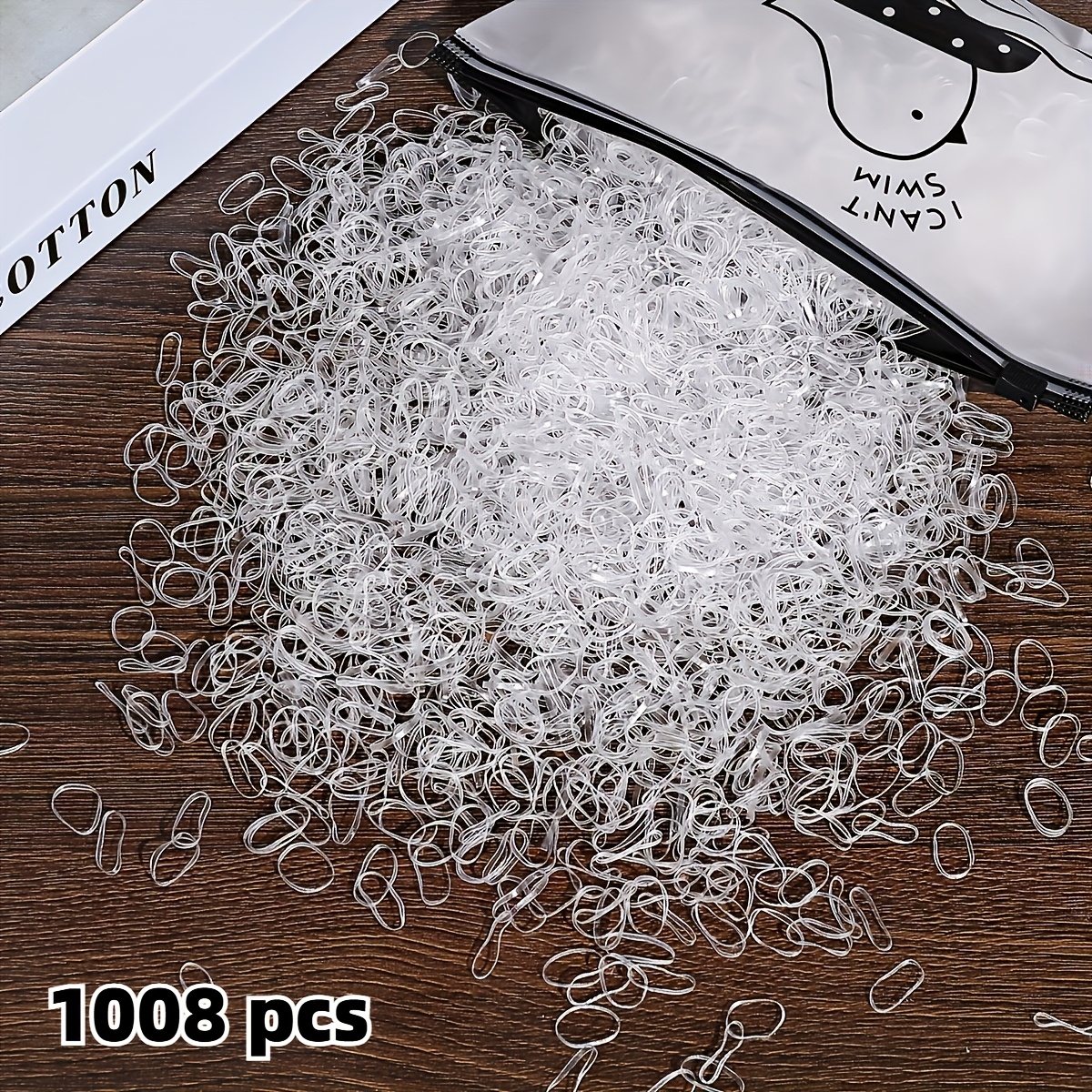 TEMU 1008pcs Of Mini Transparent Elastic Hair Bands - Soft And Durable Women's Transparent Ponytails, Very Suitable For Braiding, , And Daily Use,