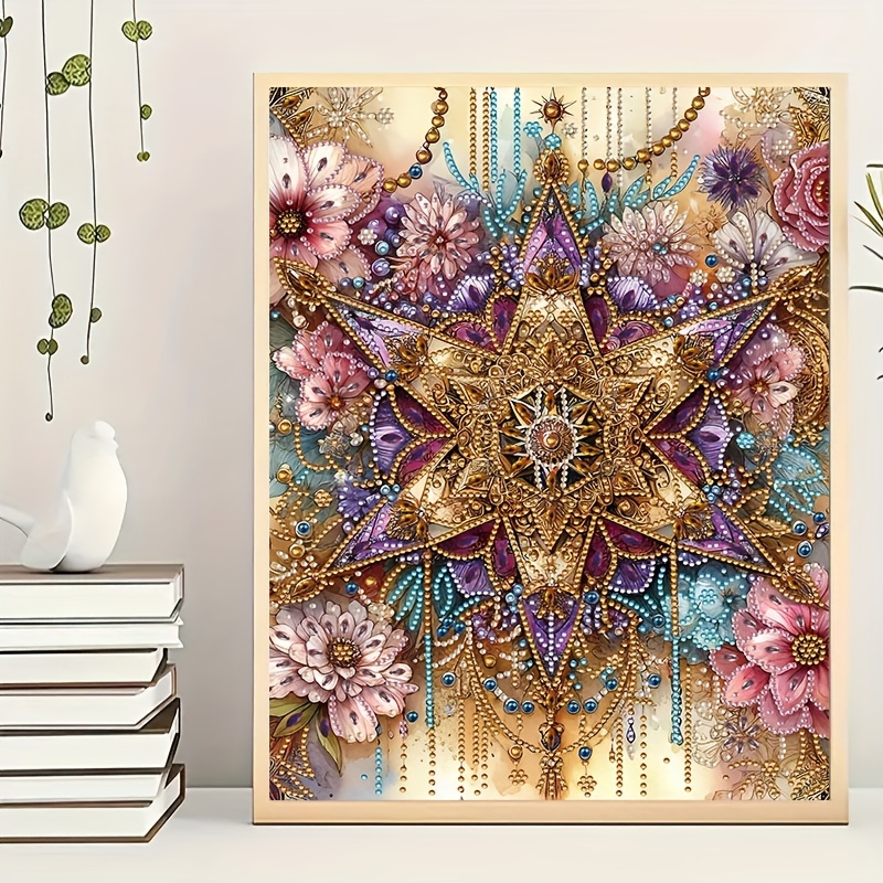 

Diy 5d Diamond Painting Kit - Floral Hexagon Star Design, Special Shaped Crystal Art Craft, Frameless Canvas Mosaic For Home Decor & Gifts (11.8x15.7 Inches)