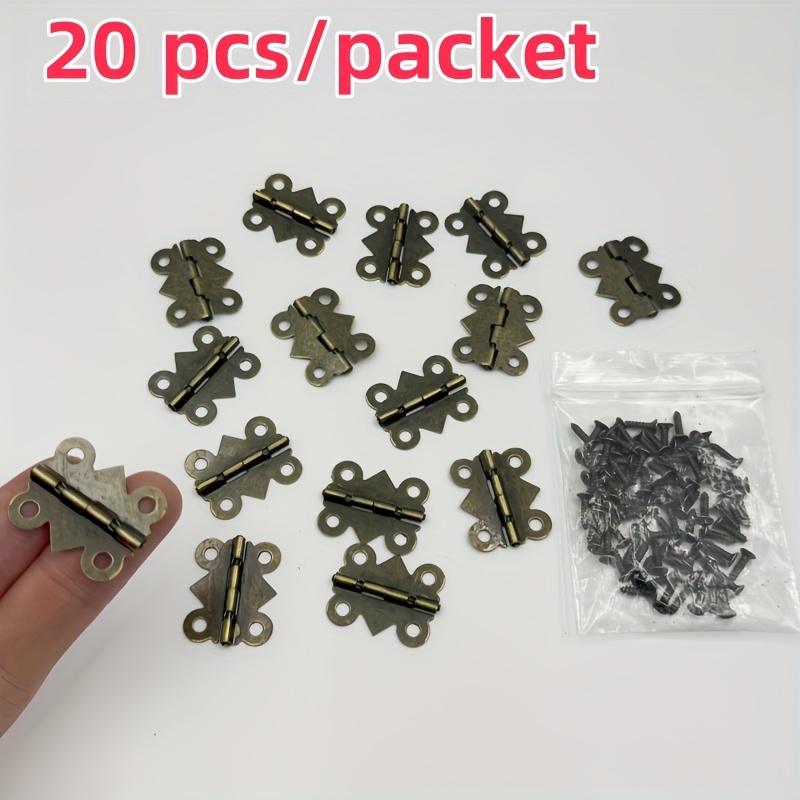 TEMU 20pièces Matériau En Fer Métallique Mini Cilindres À Papillon de 25*20Mm, Cilindres À Dentelle de Design Rétro À 90°, Adaptés Aux Armoires,