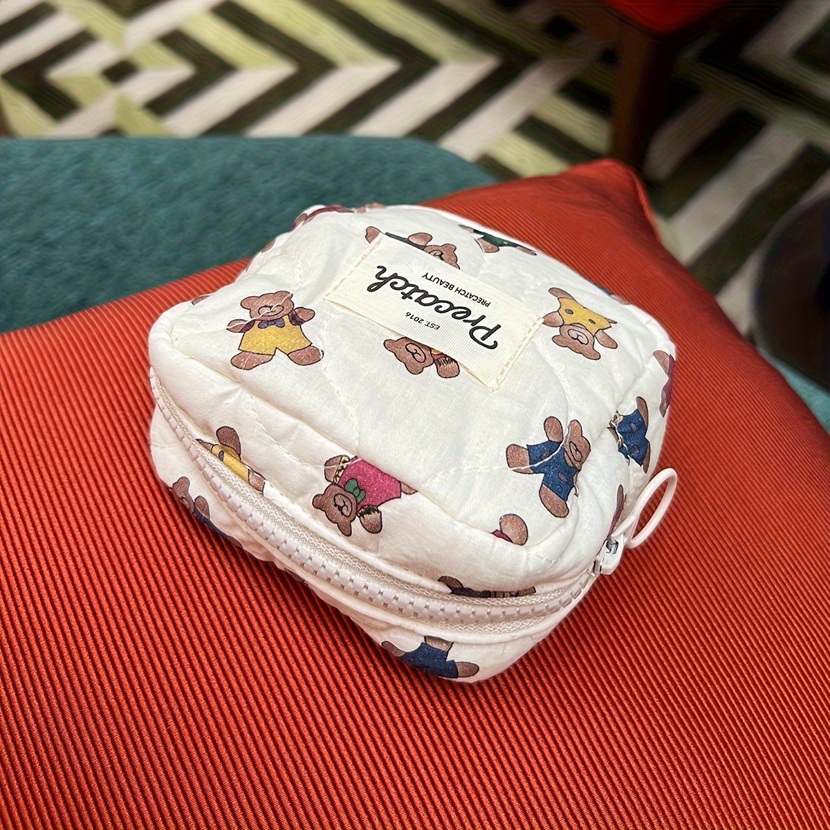 mini makeup pouch cute bear print durable polyester Temu Philippines