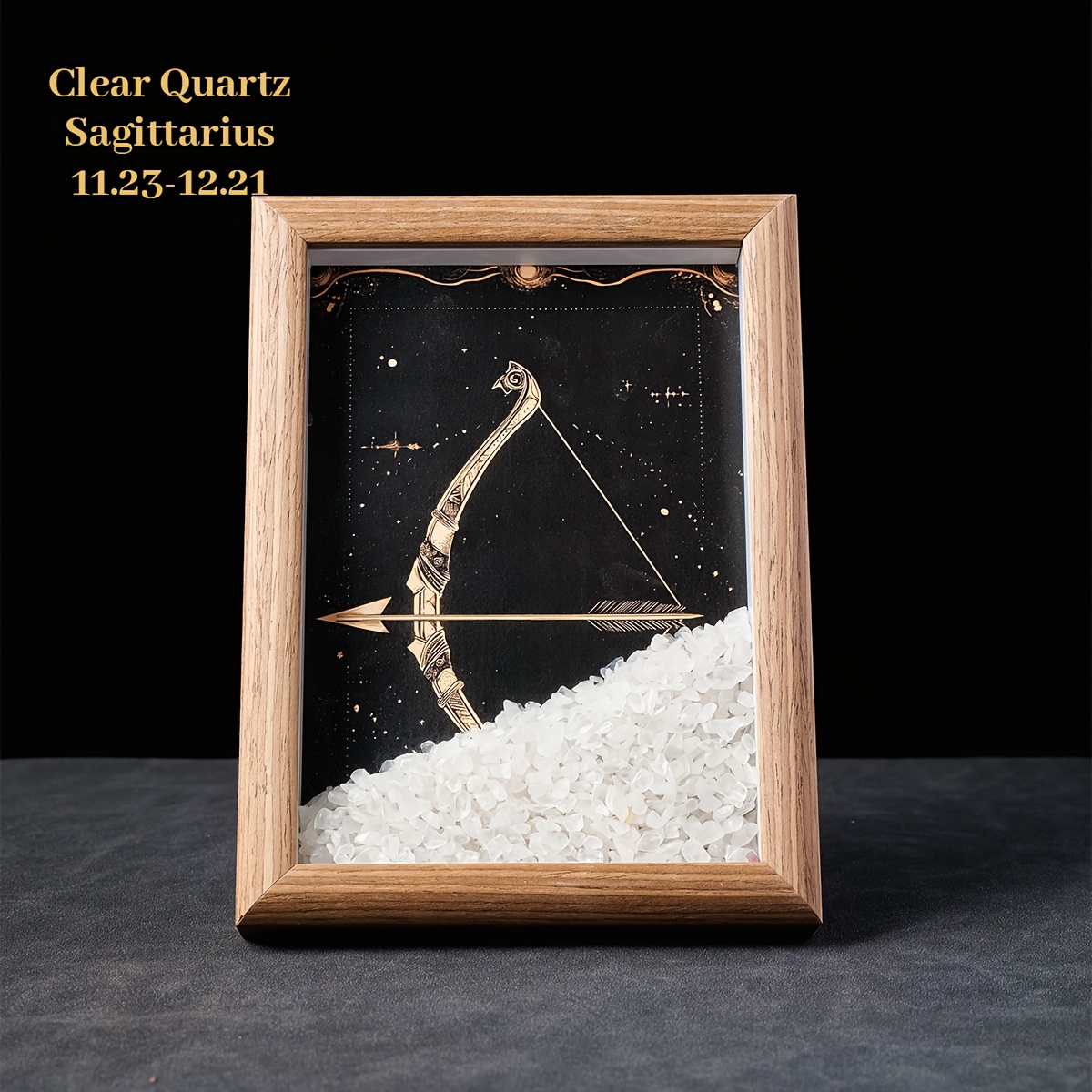Image of 1pc Natural Crushed Stone Zodiac Signs Photo Frame Crystal Crafts For Home Decoration Home Desktop Decoration Housewarming Birthday Christmas Gift