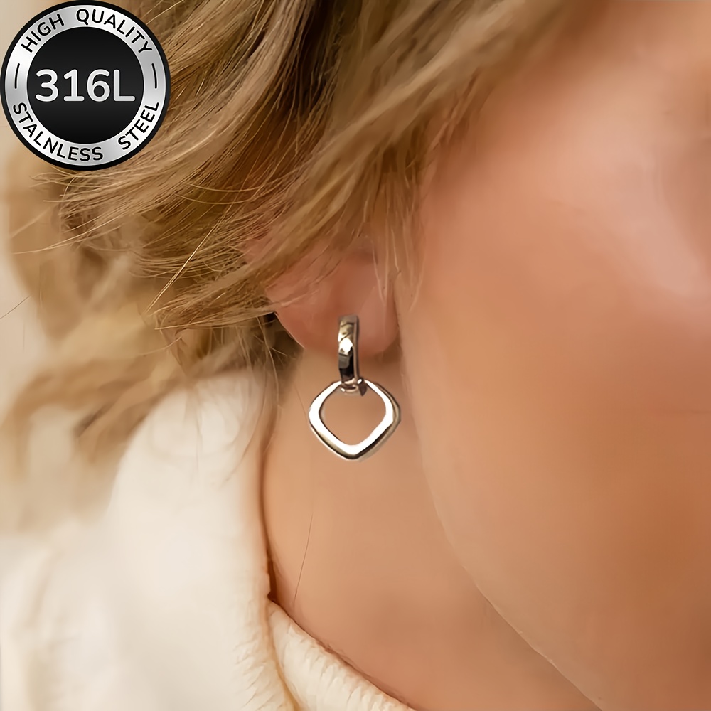 E-shop Hypoallergene, hochwertige goldene Edelstahl-Ohrringe, Anti-Fading, bequem und vielseitig, einfach und elegant, geeignet für den täglichen