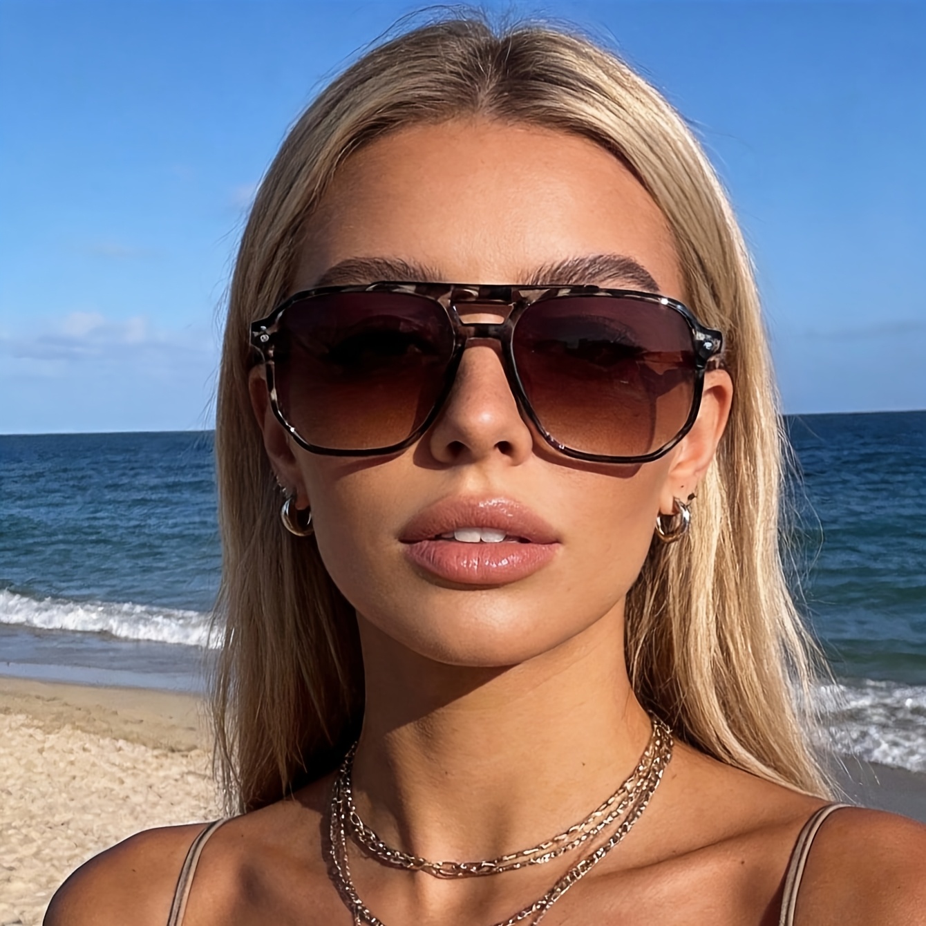 Image of 1 Pair Fairmarry Men' & Women' Fashion Glasses With Protection Suitable For Outdoor, Cycling, Music Festivals, Eyewear For Driving,, Travel, Gift For,, Face For Daily Use