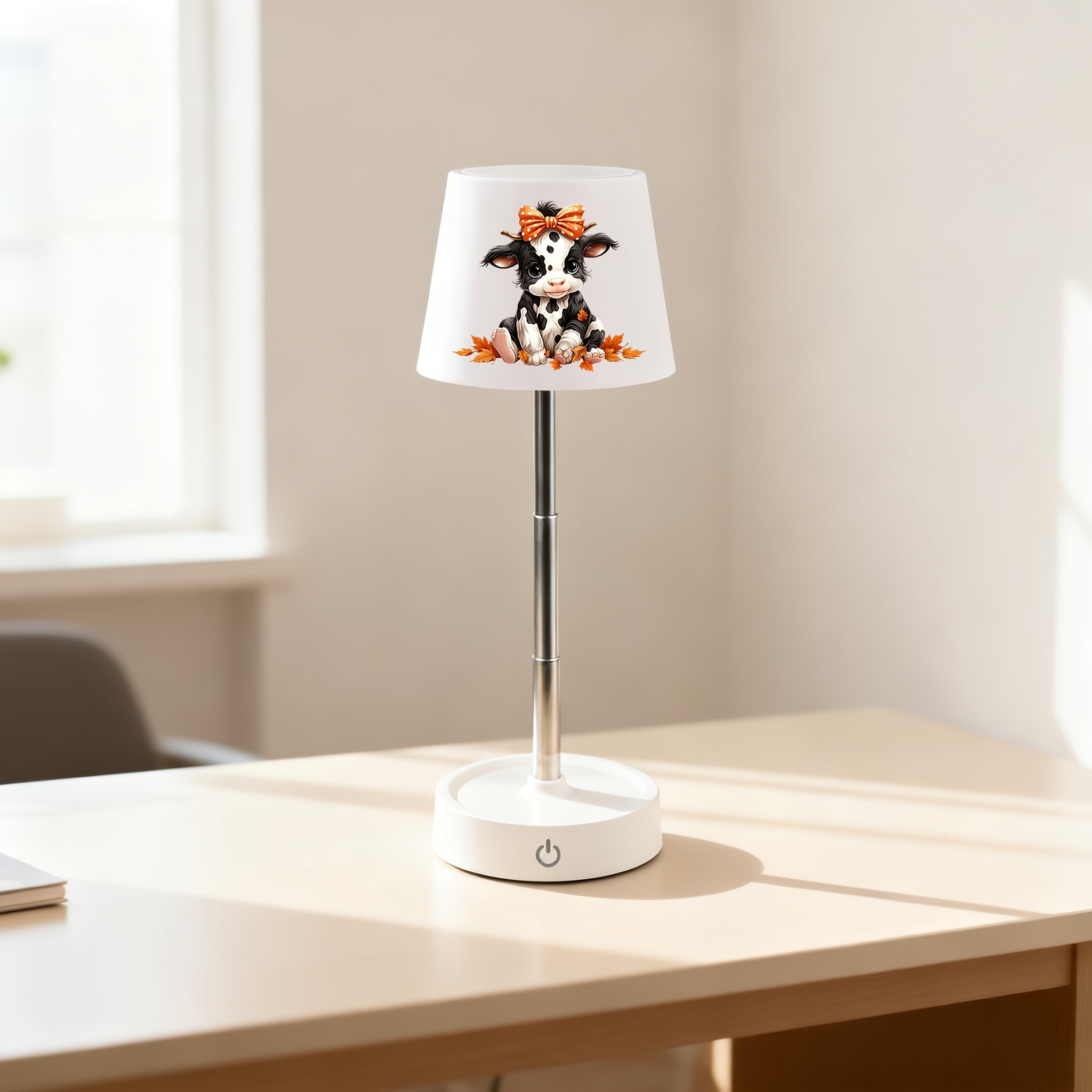Cartoon Cow Adjustable Height Desk Lamp, Soft Glow