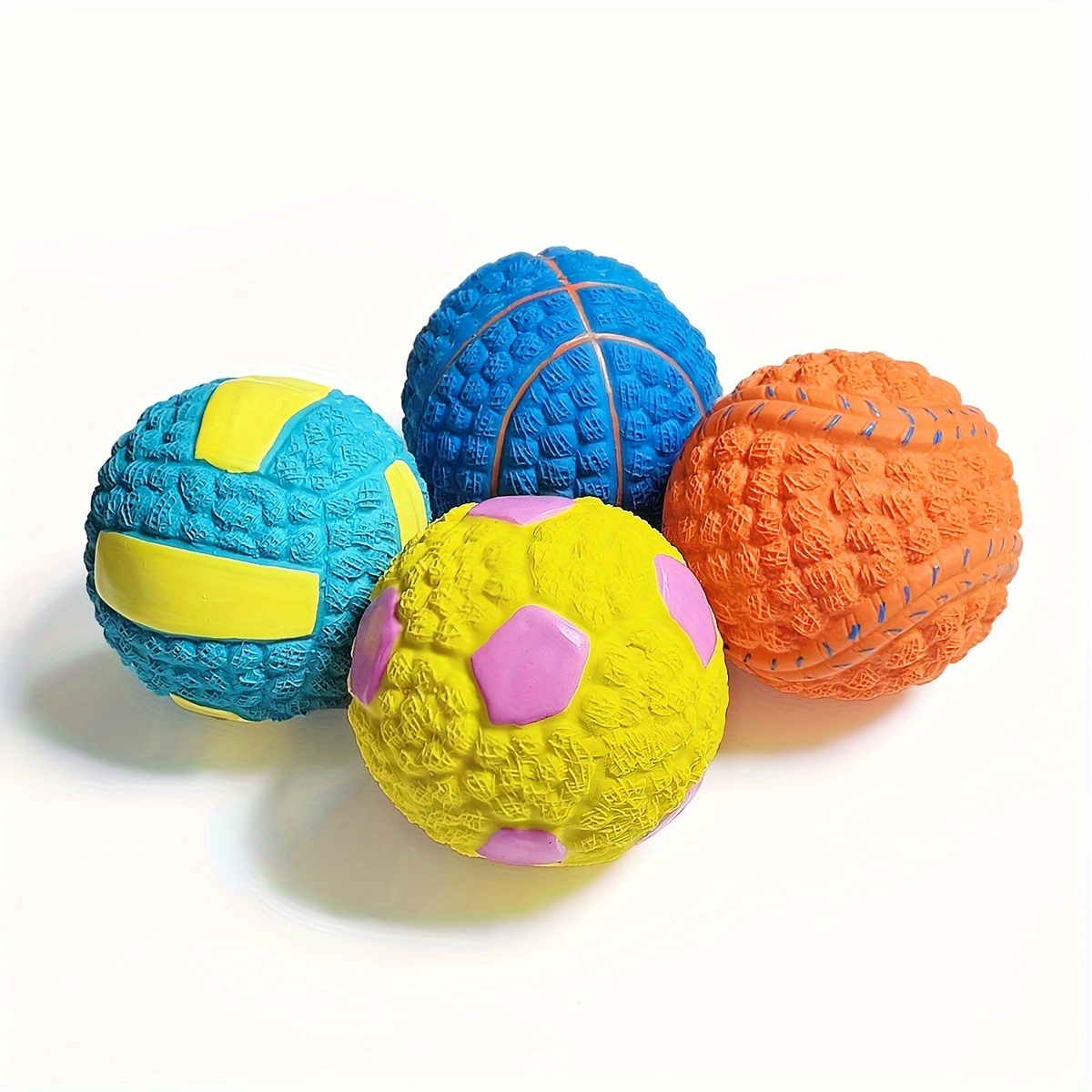 

Llspet Squeaky Dog Balls - Interactive Latex Rubber Squeak Toys For Small Dogs Puppies - 2.6" Soft Bouncy Fetch Play Ball - Natural Rubber, Non-toxic, Durable - All Breed Sizes - Patterned Design