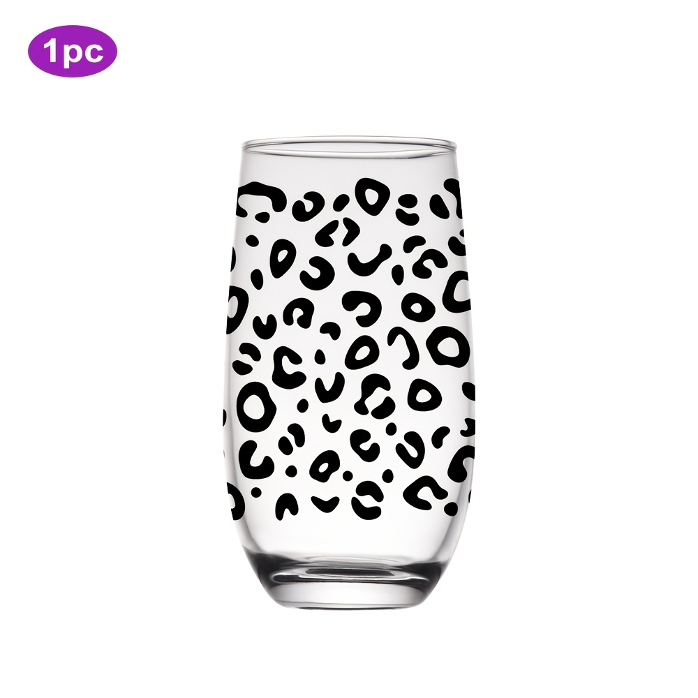 TEMU 1 stuk /13oz/380ml Highball-tumbler met zwart-witte luipaardprint - Geschikt voor Moo, , -, whisky- & wijnglazen voor thuis, kantoor, bruiloft,