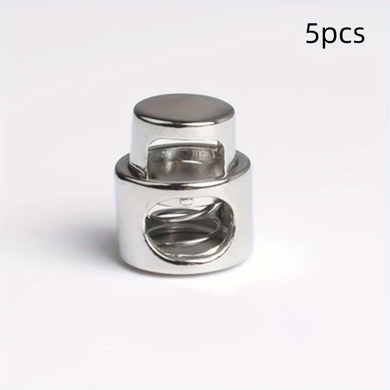 5pcs Metal Cord Locks - Adjustable Toggle Spring Stopper For Drawstring, Sewing Accessories With Elastic Cord Adjustment For Diy Hats, Crafts