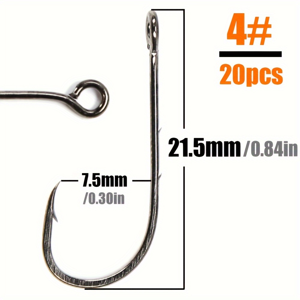 b u 20pcs fishing hook long shank ed round - Temu