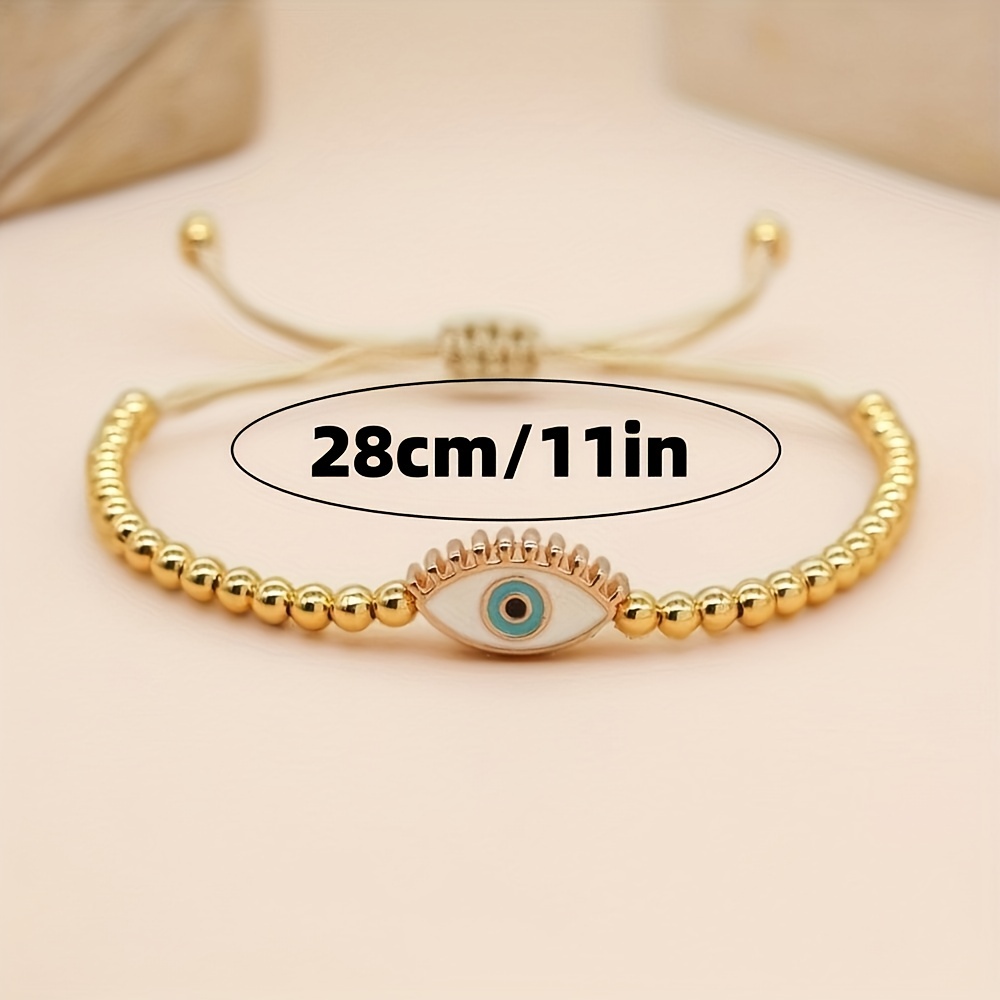 Bohemian Evil Eye Beaded Bracelet for Women, Adjustable Gift