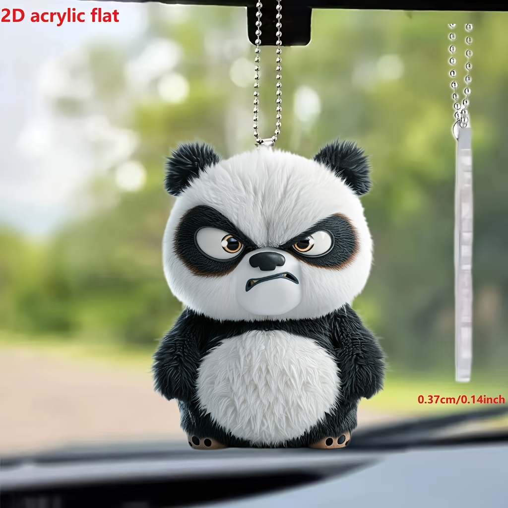 

Hanging Ornament – Acrylic 2d Pendant For Car, Home Decor, Keychain, Bag Accessory – Creative Cool Panda Design – , Lightweight Charm For Vehicle & Personal Items