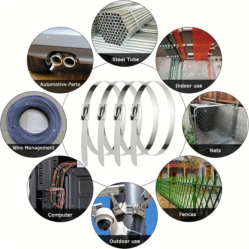 self locking 304 stainless steel cable tie 4 6mm wide for fixing equipment on ships made of white steel with golden anti     resistant to high temperatures Product details 8