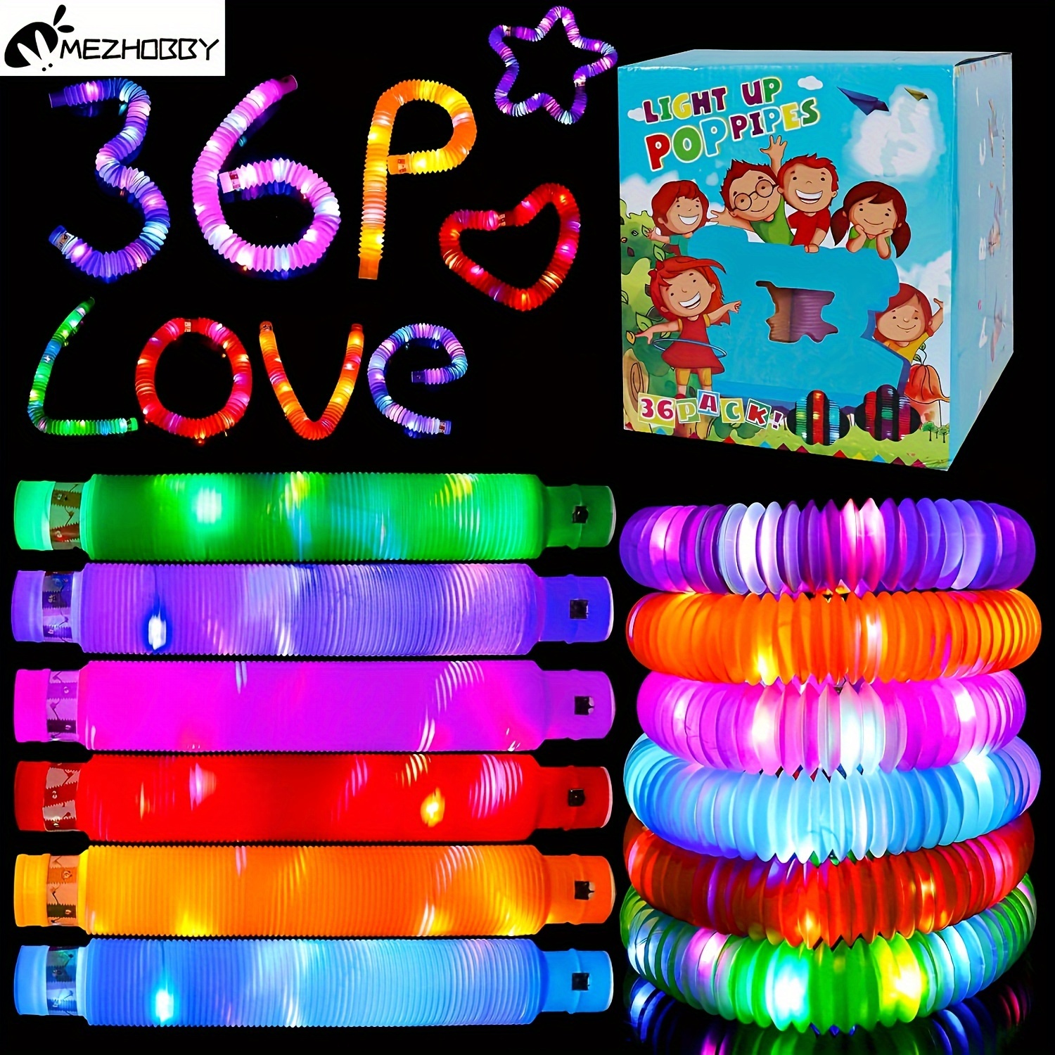 

Mezhobby 36 , Up Pop , Led Necklaces Bracelets Bag Stuffers, Supplies Halloween Christmas