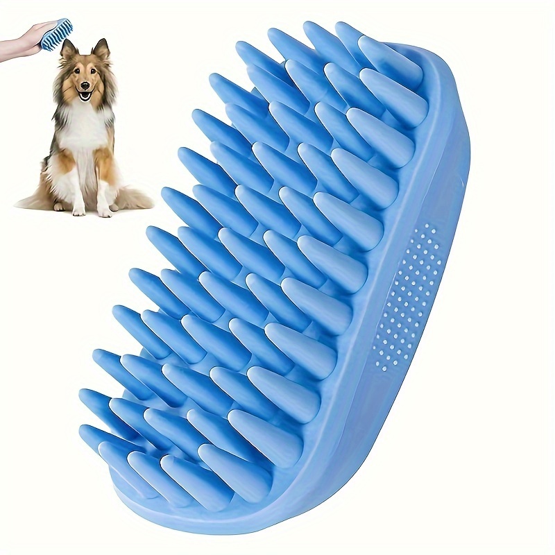 

Dog Bath Brush, Rubber Dog Shampoo Grooming Brush, Silicone Shower Wash Curry Brush, Pet Scrubber For Short Long Haired Dogs Cats Massage Comb, Soft Shedding Bathing Brush Removes Loose & Shed Fur