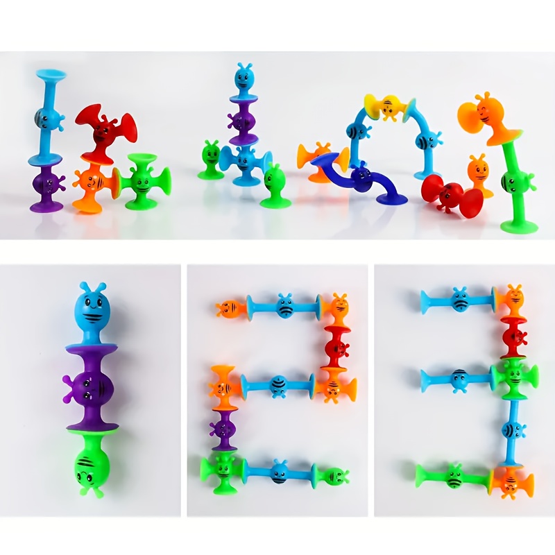 25pcs Set of Suction Toys for Kids - Sensory and Relaxation, Colorful Building Blocks, Ideal for Ages 3-7, Perfect for Travel & Parties. Top Choice Gift for Christmas, Halloween, Easter, Friends, Family, and Children, Best for Christmas