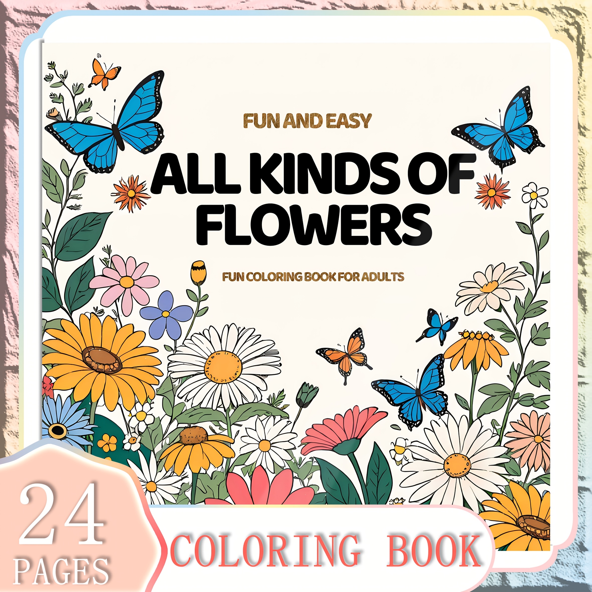 

Thème Monde Floral Livre de Coloriage pour Adultes, 24 Pages Imprimées , Détente et Cadeau de Noël Idéal pour et - 1pc