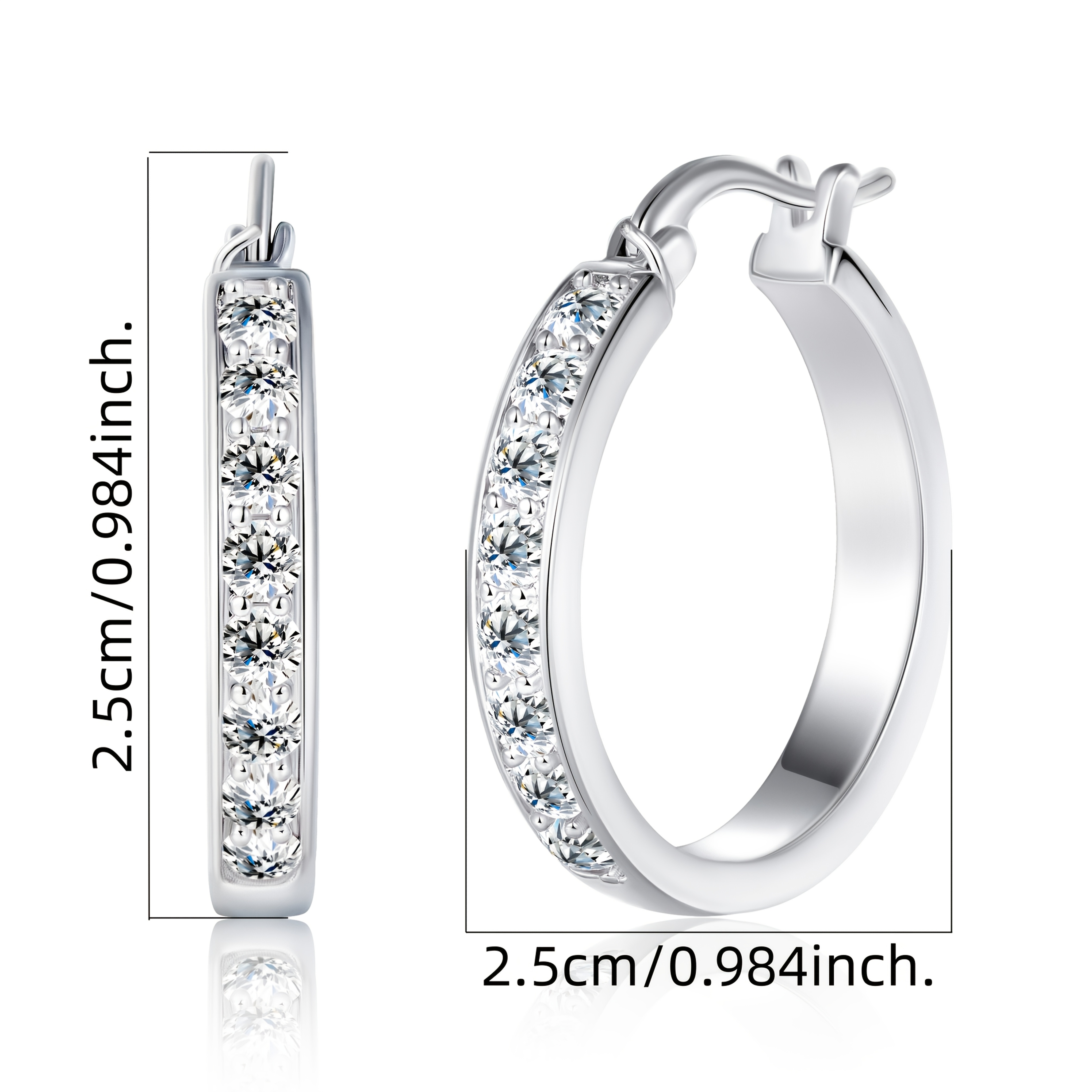 Image of 925 Synthetic Zirconia Earrings High-end Luxury Ladies Jewelry Elegant Sexy Fashion Trend Christmas Valentine's Day, Gift For Ladies Holiday New Year Birthday Gift With Exquisite Packaging Gift Box