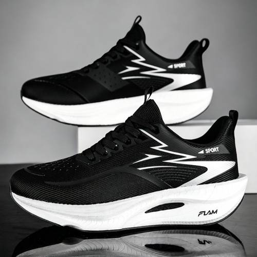 larawan ng item mga sapatos na -atletiko para sa na at casual, 5 kulay, propesyonal na sapatos -marathon, sapatos na -training na may carbon plate cushioning, disenyong low-top na breathable na may fluorescent upper, tpr sole na angkop para sa training, gym, track and field
