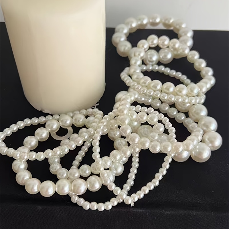 5pcs Acrylic Pearl Bracelet Set Vintage Beaded Stacking Jewelry
